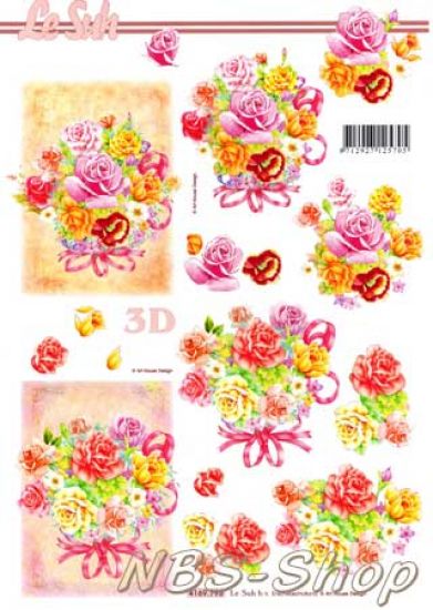 3D Bogen Rosenstrauß mit Schleife