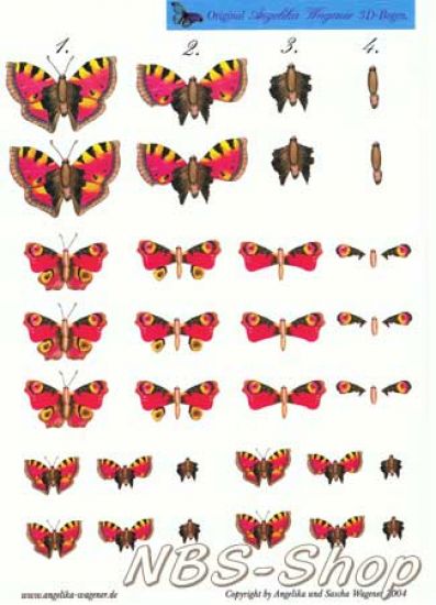3D Bogen Schmetterlinge rot