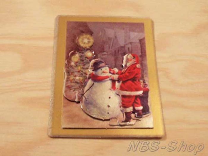 3D Motiv Weihnachtsmann mit Schneemann