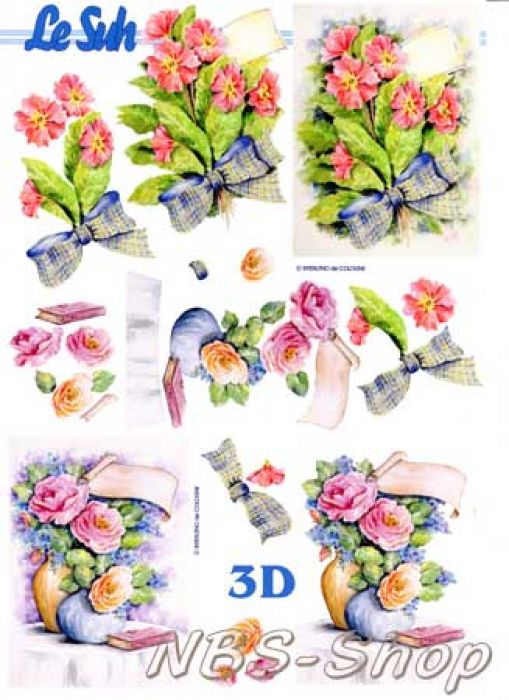 3D Bogen Blumen mit Schriftrolle